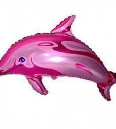 Фольгированный шар - Розовый дельфин - 38"