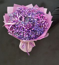 Букет из 11 гипсофил в фиолетовых тонах