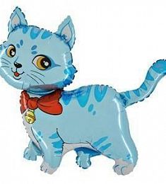 Фольгированный шар - Котенок голубой - 40"