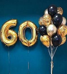 Композиция из шаров "Цифры с фонтаном"