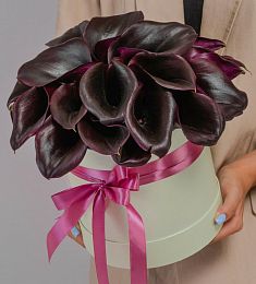 29 черных калл в коробке