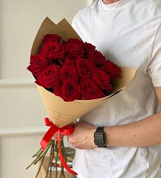Букет из 15 бордовых роз
