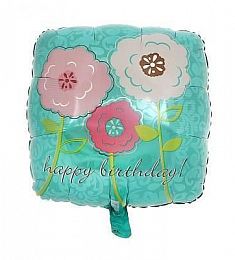 Шар фольгированный - Три цветка - 18"