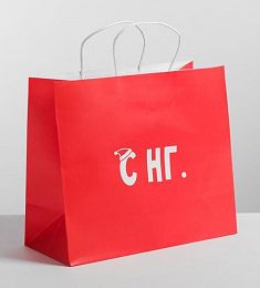 Пакет подарочный крафт «С НГ», 25 х 22 х 12 см