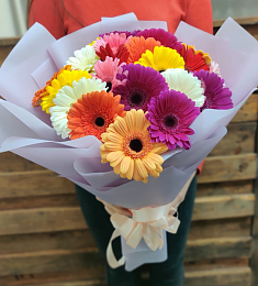 Букет из 35 ярких гербер