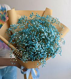 Букет из 5 голубых гипсофил 