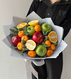 Фруктовый букет "Фруктовый лед" из фруктов и нобилиса