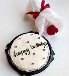 Сет "Сладкий комплимент"  тортик и роза