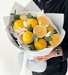 Фруктовый букет "Lemon" из лимонов и эвкалипта