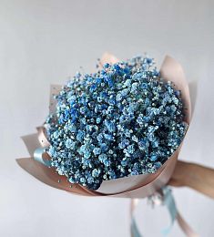 Букет из 11 голубых гипсофил