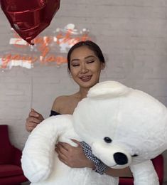 Подарочный набор "Teddy love" метровый мишка и шарик