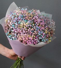 Букет из 15 разноцветных гипсофил