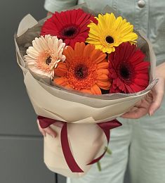 Букет из 5 ярких гербер