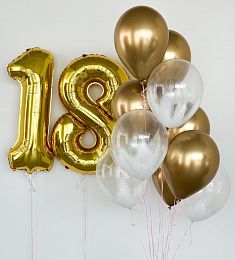 Сет шаров "Gold B'Day" в золотой гамме