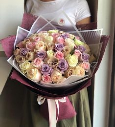 51 голландская роза нежный MIX